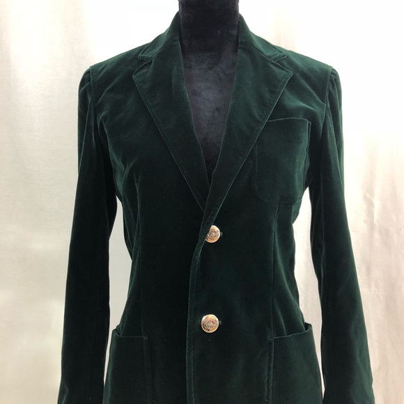 Ralph Lauren Classic Velvet Green Blazer - Picture 7 of 8